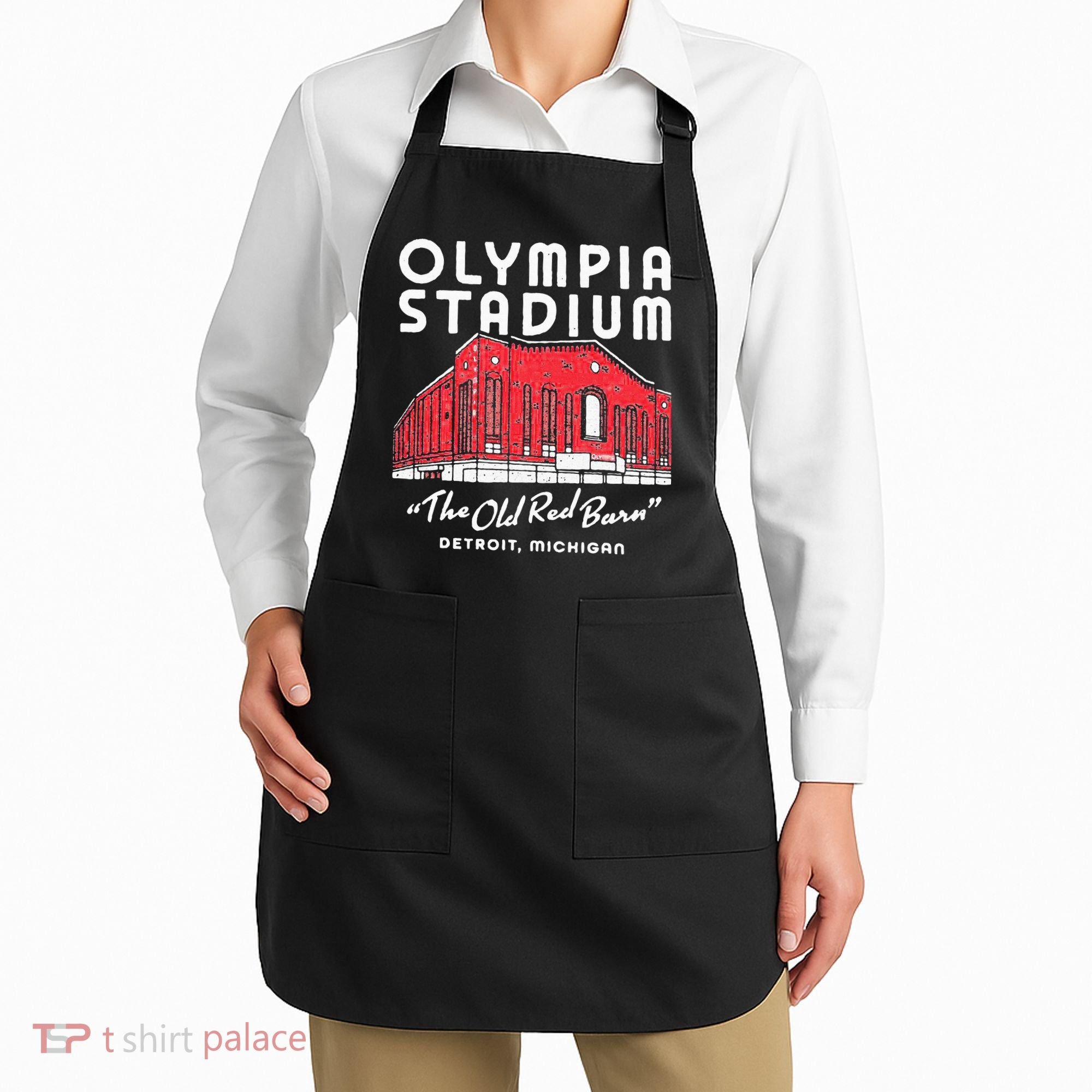 Olympia Stadium The Old Red Burn Detroit Michigan Apron