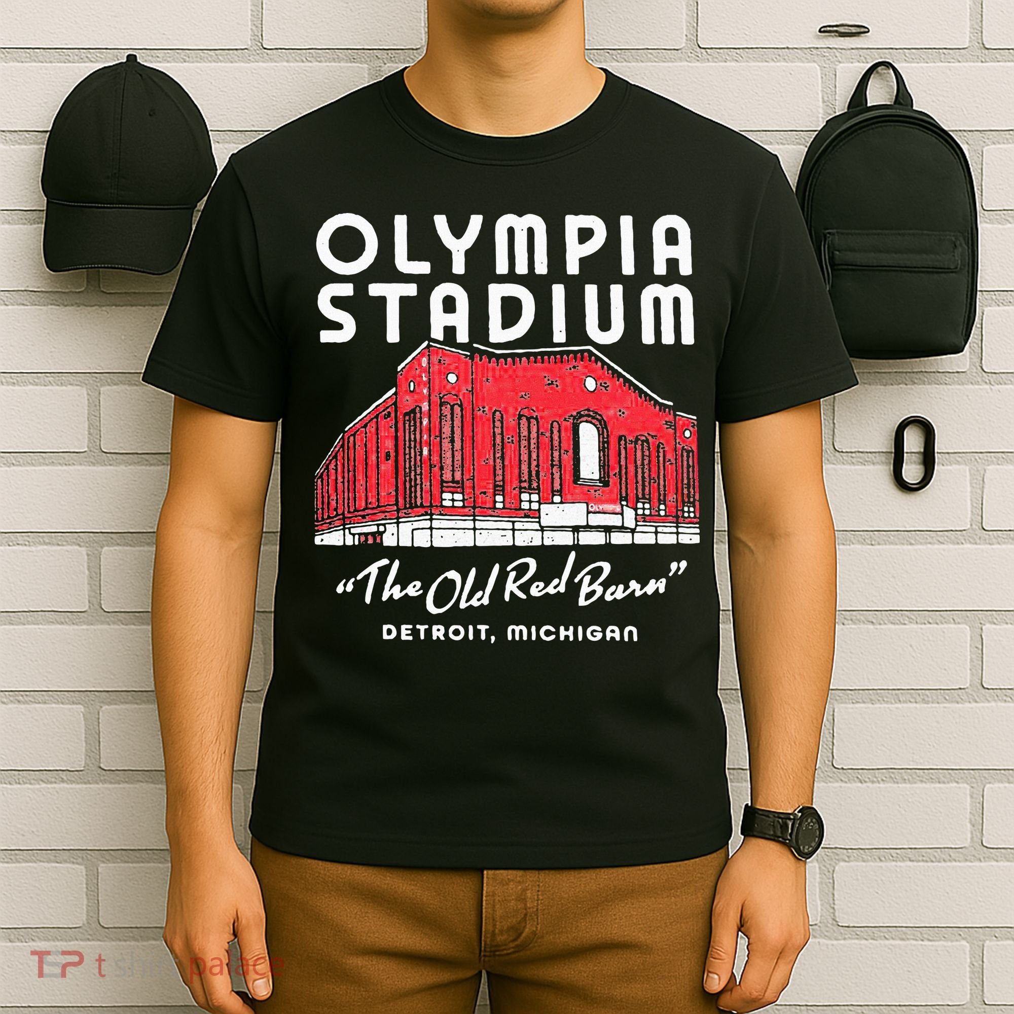 Olympia Stadium The Old Red Burn Detroit Michigan T-Shirt