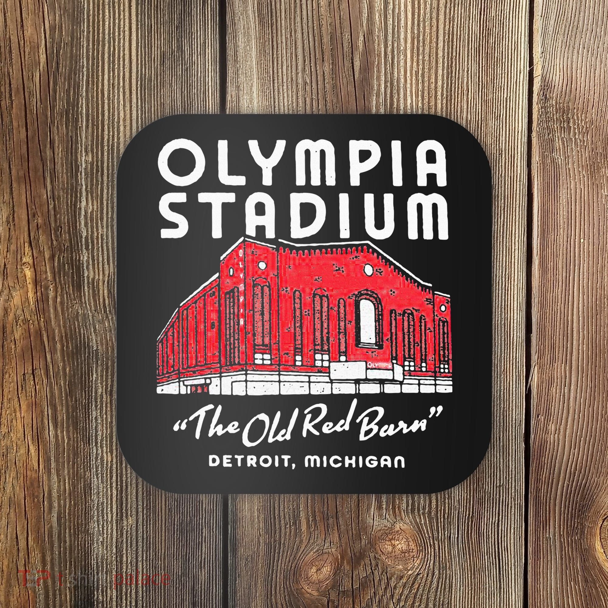 Olympia Stadium The Old Red Burn Detroit Michigan Coaster