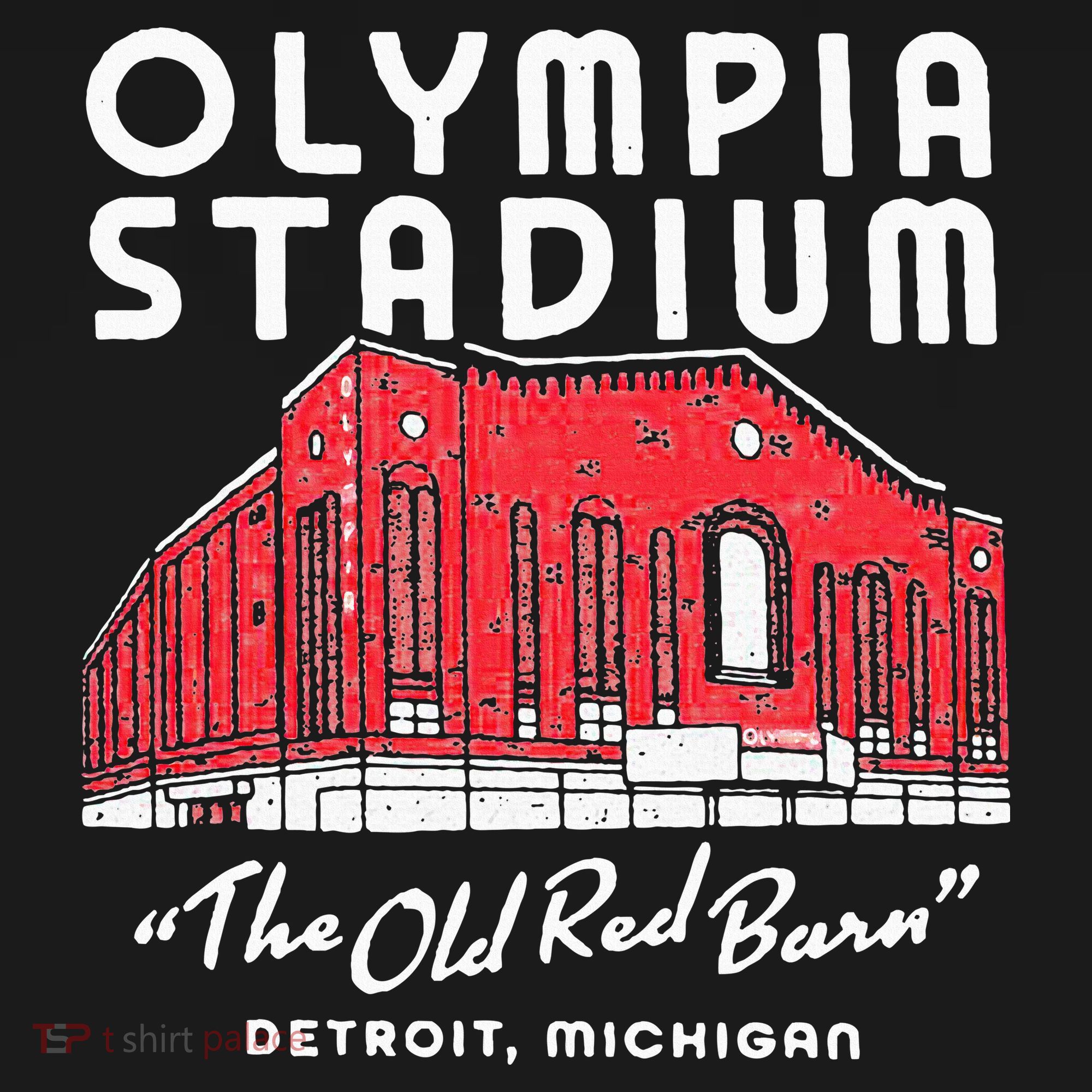 Olympia Stadium The Old Red Burn Detroit Michigan Women's Hoodie