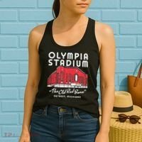 Olympia Stadium The Old Red Burn Detroit Michigan Women's Tank Top thumb 2