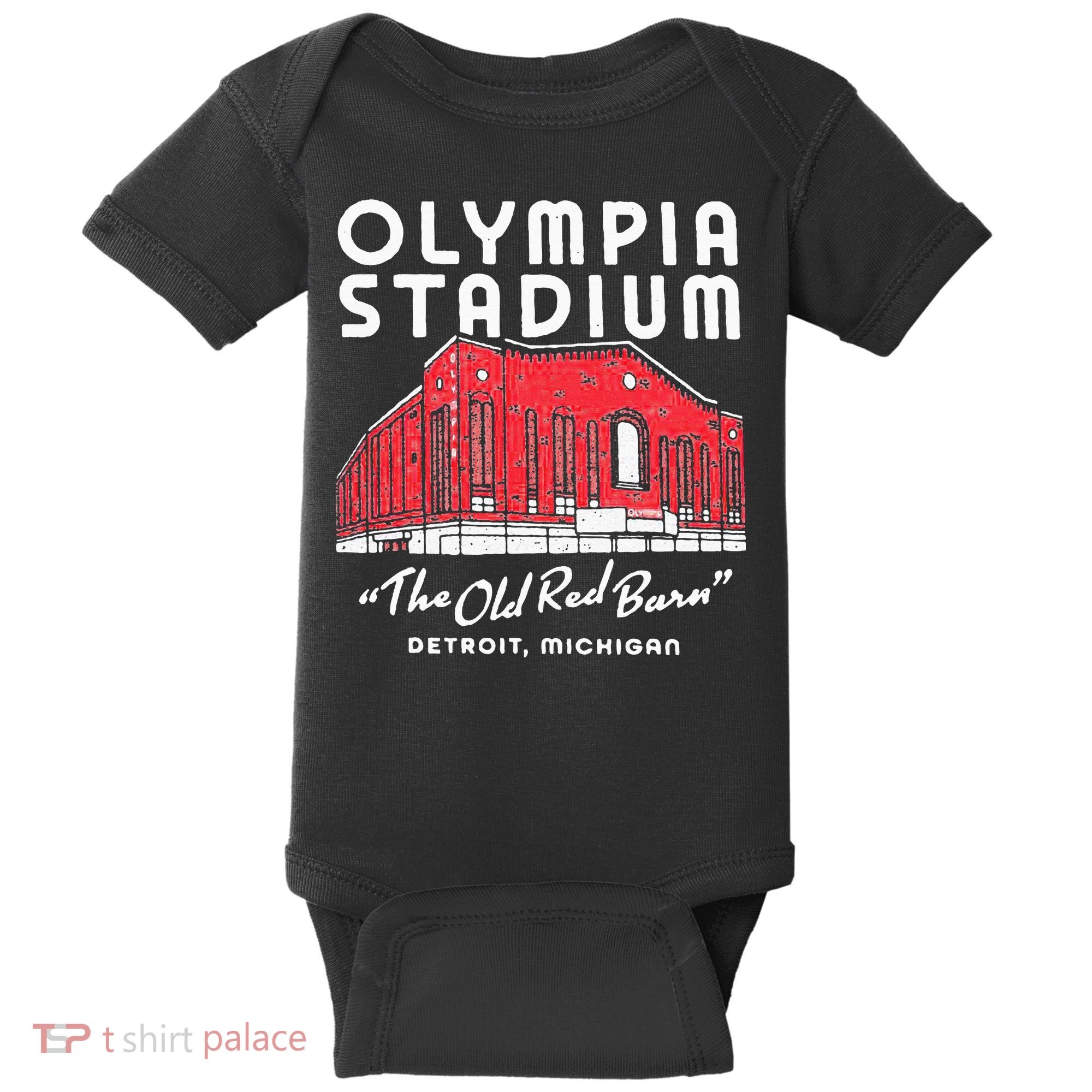 Olympia Stadium The Old Red Burn Detroit Michigan Baby Bodysuit