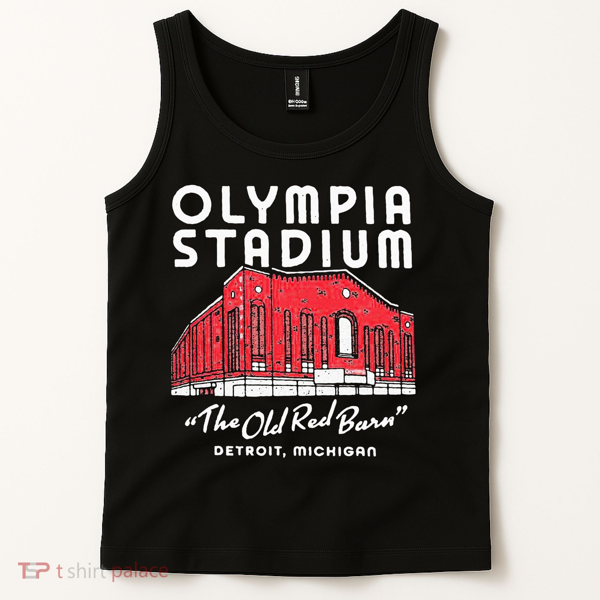 Olympia Stadium The Old Red Burn Detroit Michigan Tank Top