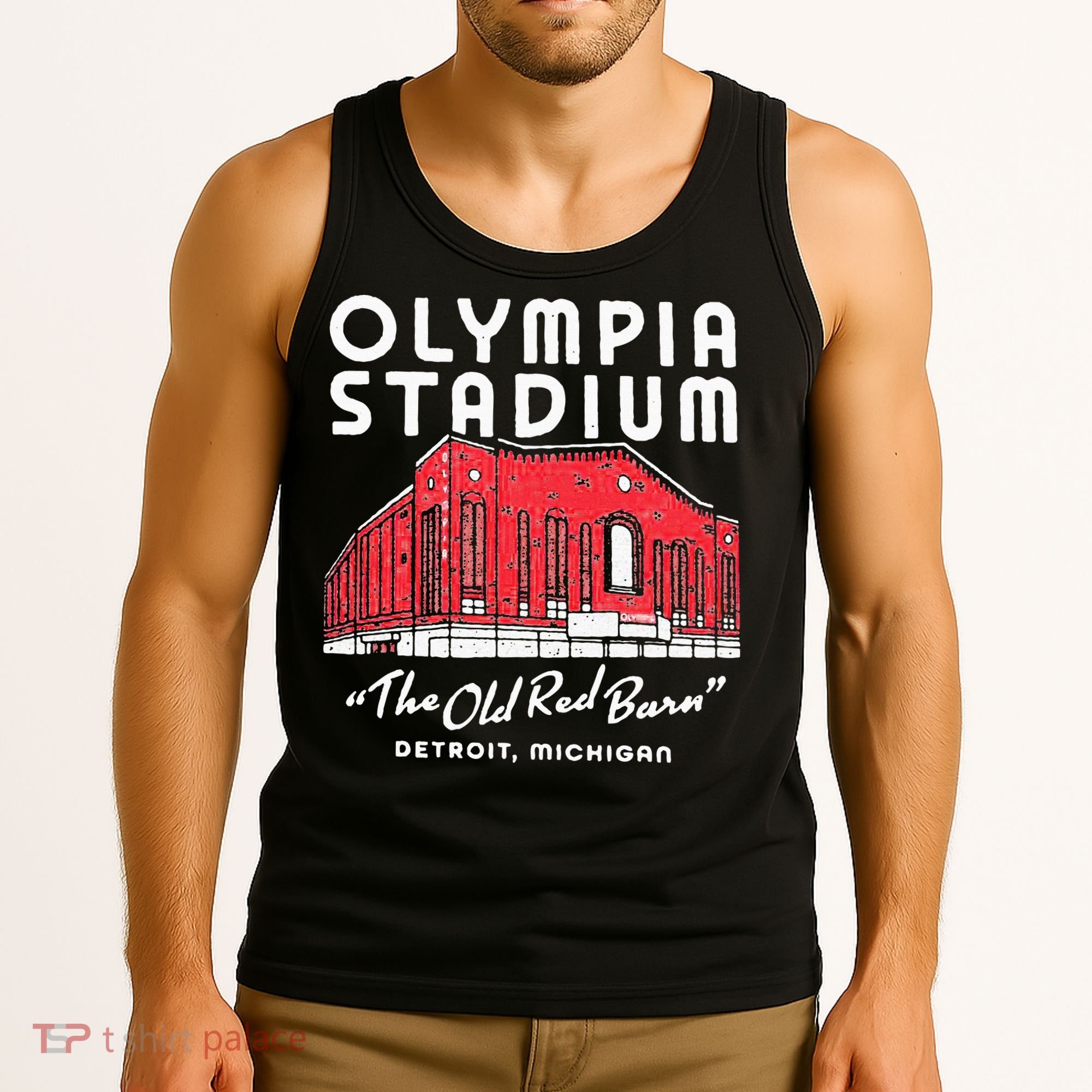 Olympia Stadium The Old Red Burn Detroit Michigan Tank Top