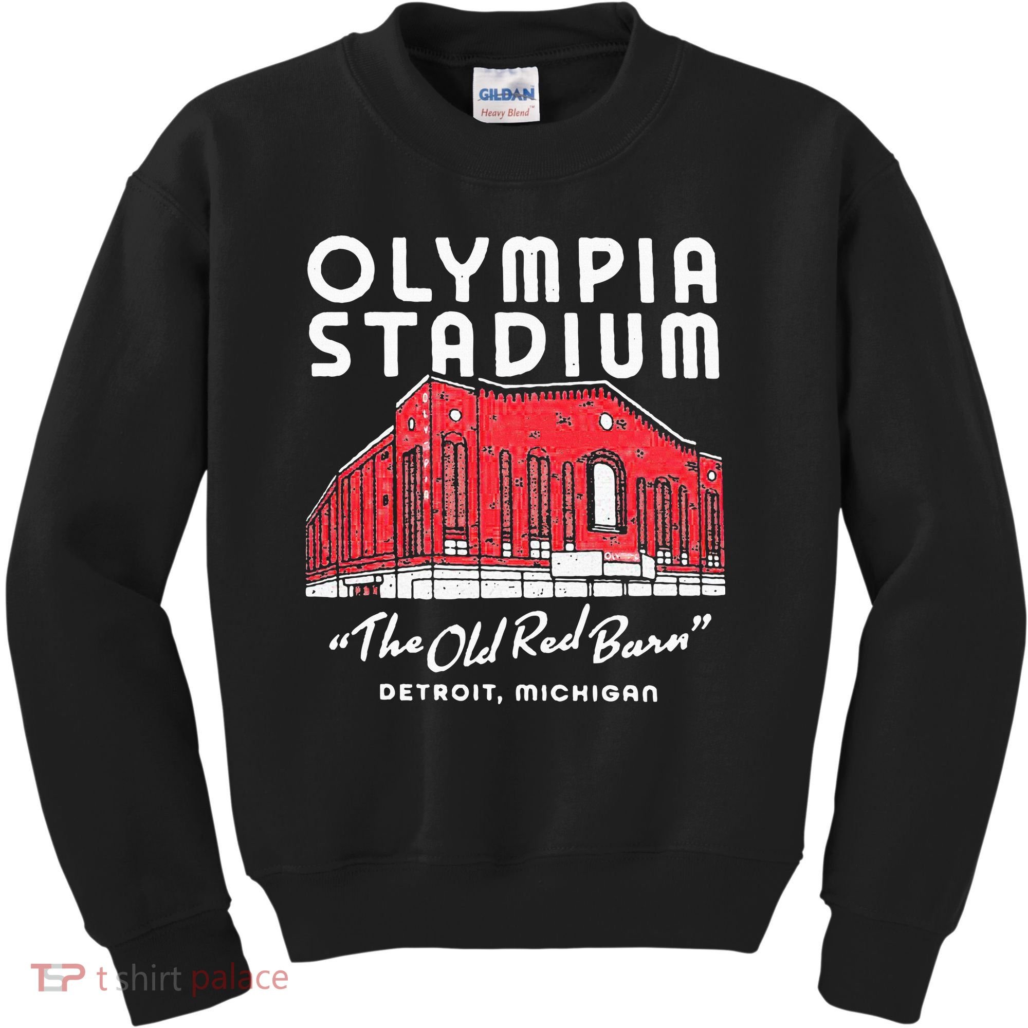 Olympia Stadium The Old Red Burn Detroit Michigan Kids Sweatshirt