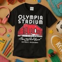 Olympia Stadium The Old Red Burn Detroit Michigan Kids T-Shirt thumb 3
