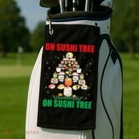 Oh Sushi Tree Funny Japanese Food Christmas Gift Golf Towel thumb 2
