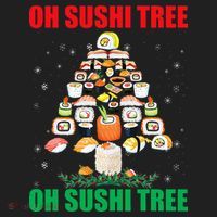 Oh Sushi Tree Funny Japanese Food Christmas Gift Golf Towel thumb 3