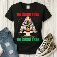 Oh Sushi Tree Funny Japanese Food Christmas Gift Women's T-Shirt thumb 3