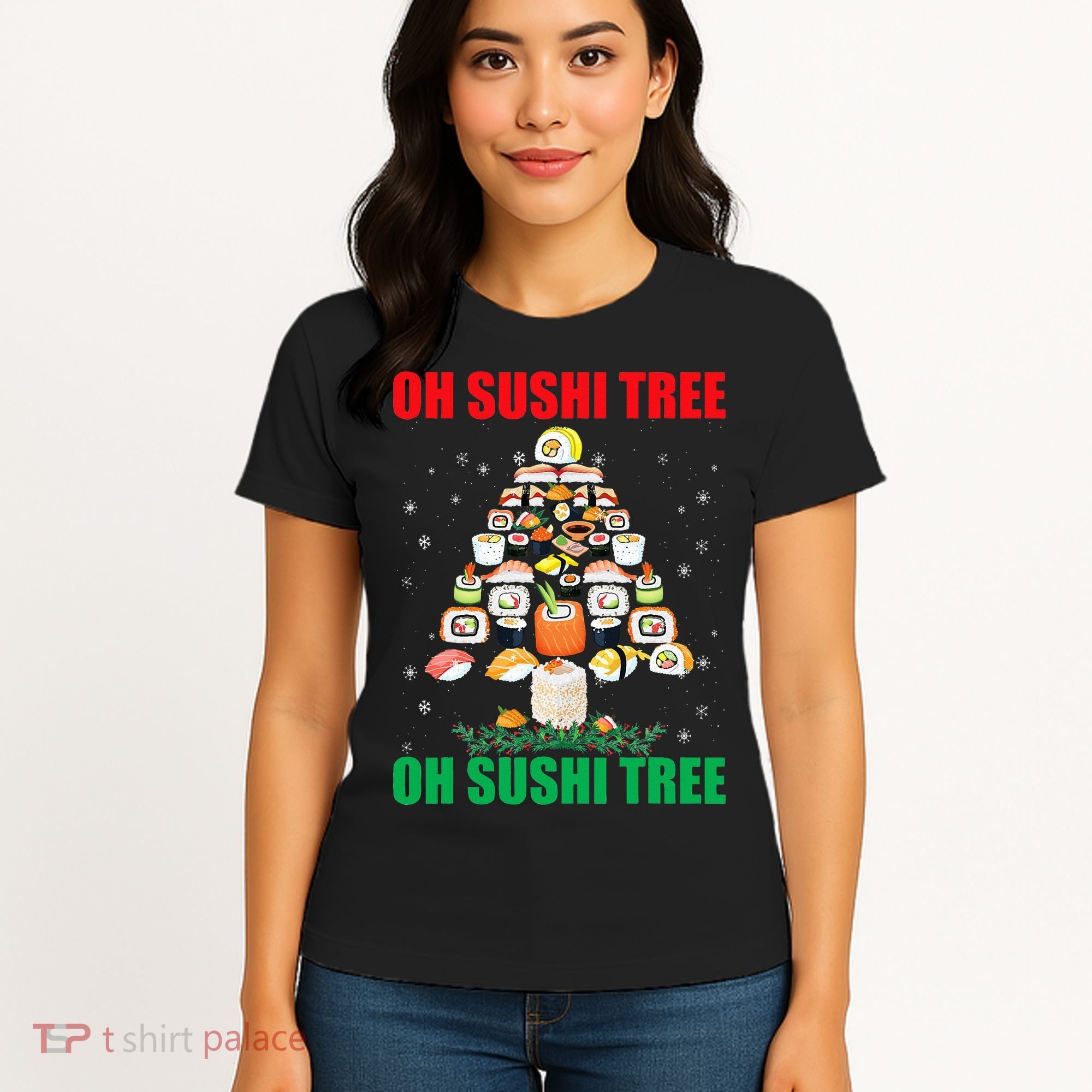 Oh Sushi Tree Funny Japanese Food Christmas Gift Women's T-Shirt