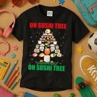 Oh Sushi Tree Funny Japanese Food Christmas Gift Kids T-Shirt thumb 3