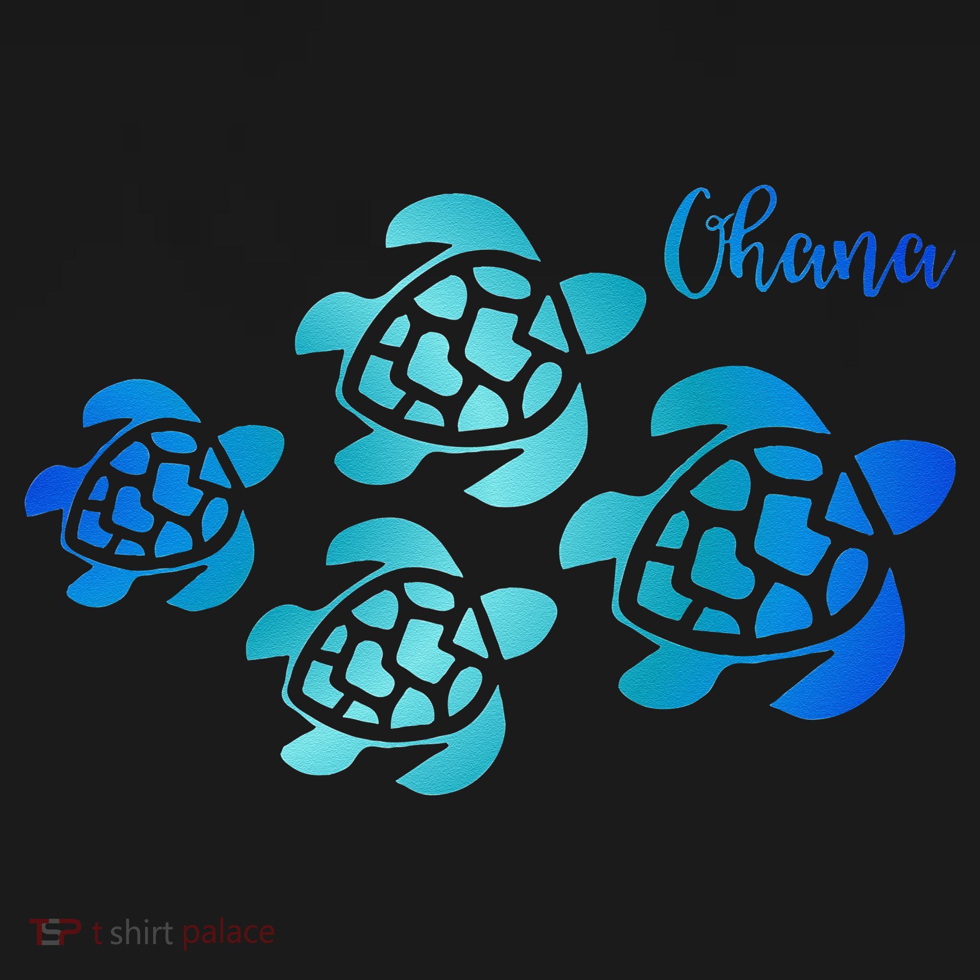 Ohana Sea Turtle Family Hawaii Vacation Tropical Hawaiian T-Shirt