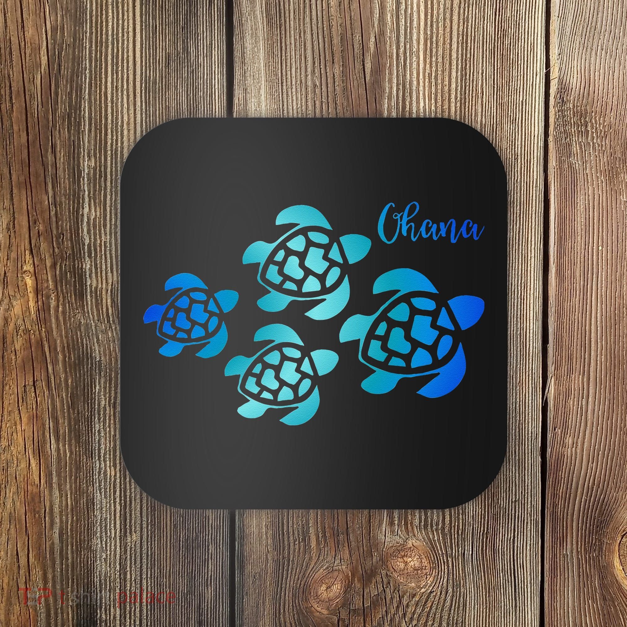 Ohana Sea Turtle Family Hawaii Vacation Tropical Hawaiian Coaster