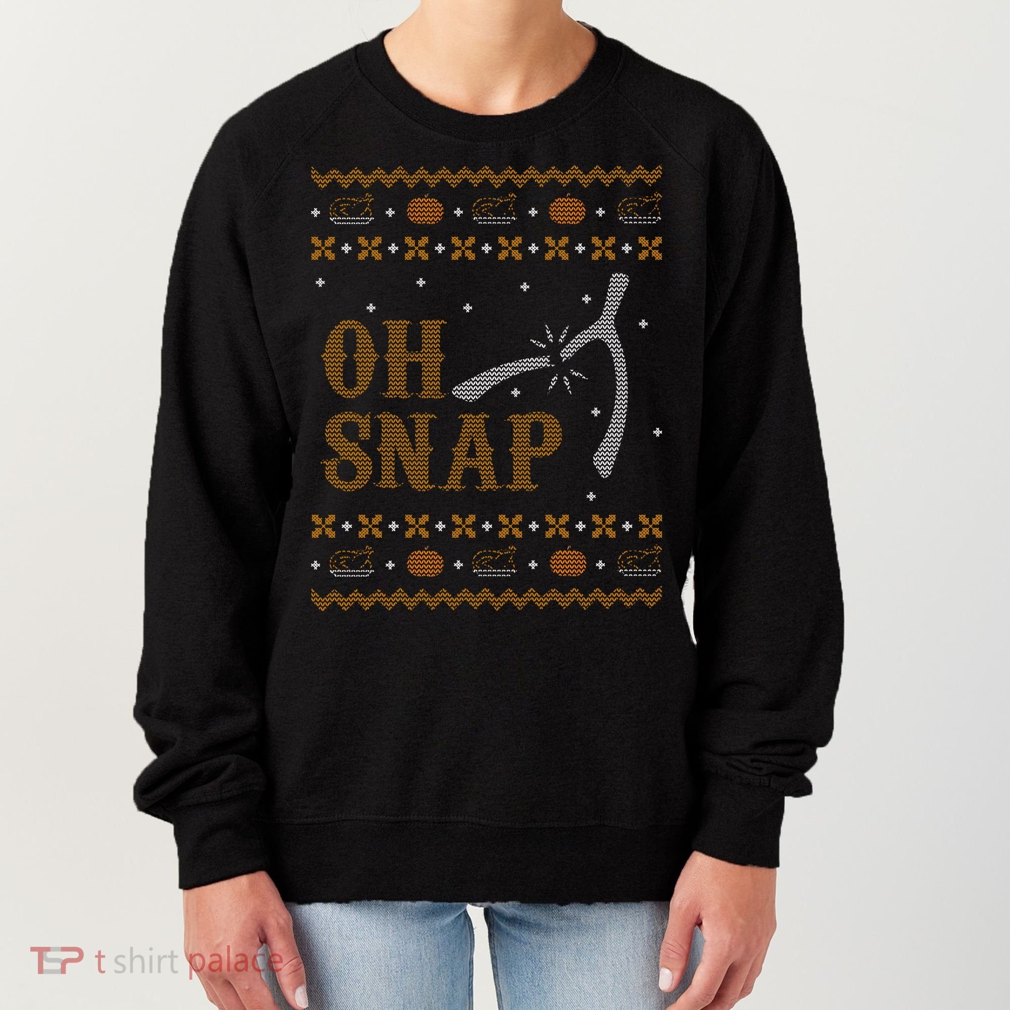 Oh Snap Turkey Wish Bone Ugly Sweater Thanksgiving Women's Sweatshirt
