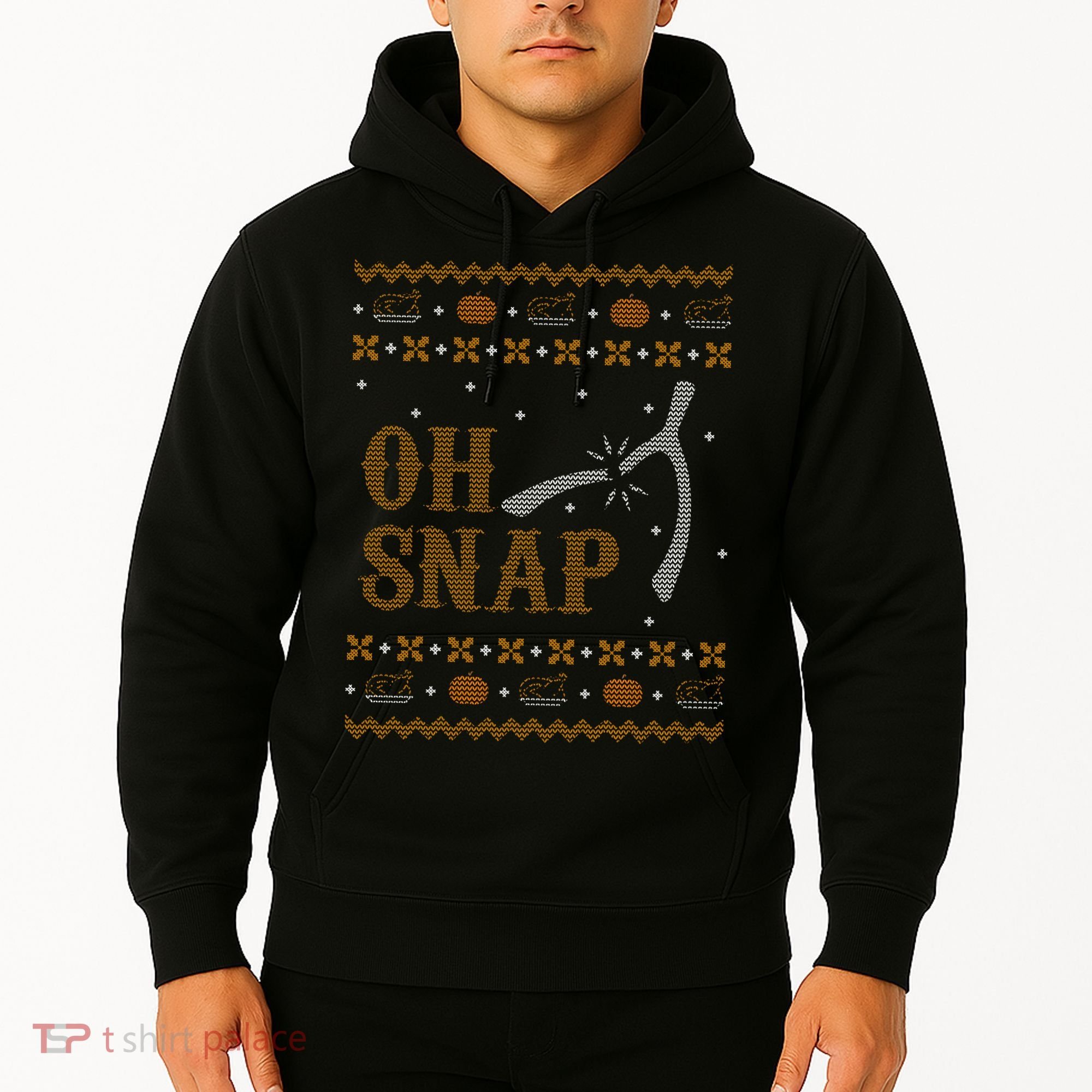 Oh Snap Turkey Wish Bone Ugly Sweater Thanksgiving Hoodie