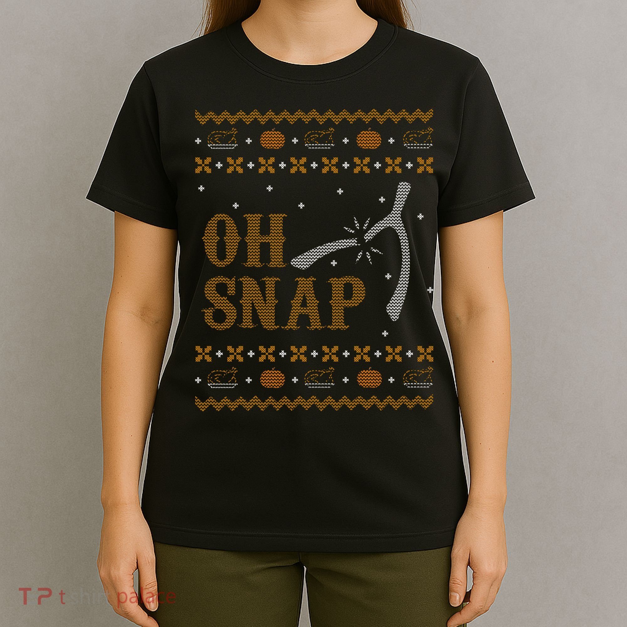 Oh Snap Turkey Wish Bone Ugly Sweater Thanksgiving T-Shirt