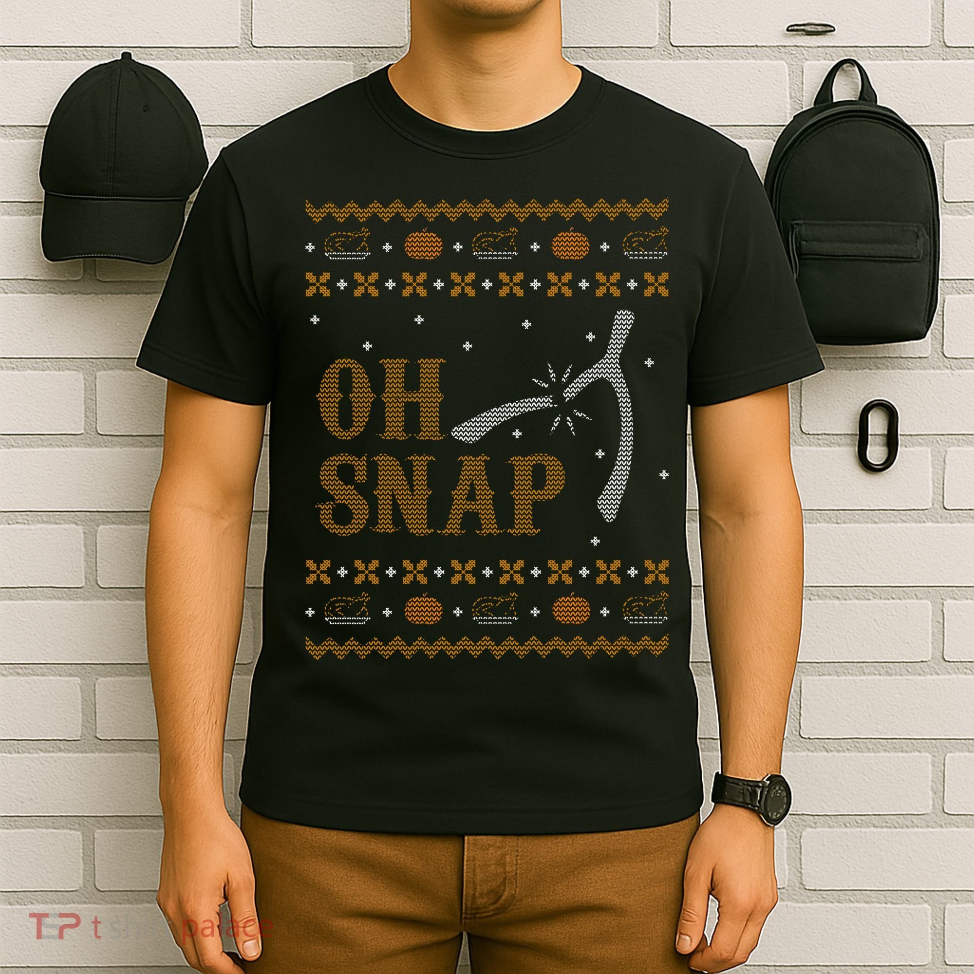 Oh Snap Turkey Wish Bone Ugly Sweater Thanksgiving T-Shirt