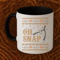 Oh Snap Turkey Wish Bone Ugly Sweater Thanksgiving Coffee Mug thumb 2