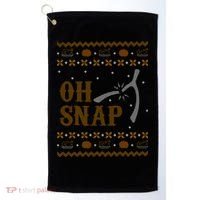 Oh Snap Turkey Wish Bone Ugly Sweater Thanksgiving Golf Towel thumb 0