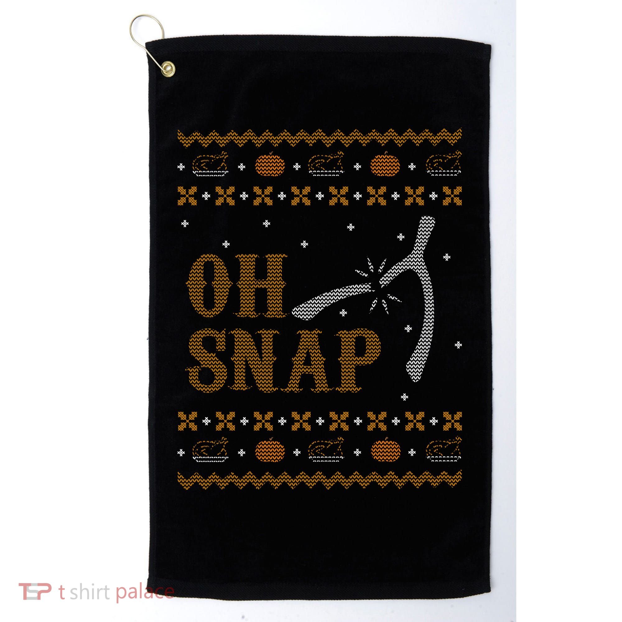 Oh Snap Turkey Wish Bone Ugly Sweater Thanksgiving Golf Towel