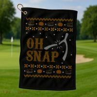 Oh Snap Turkey Wish Bone Ugly Sweater Thanksgiving Golf Towel thumb 1