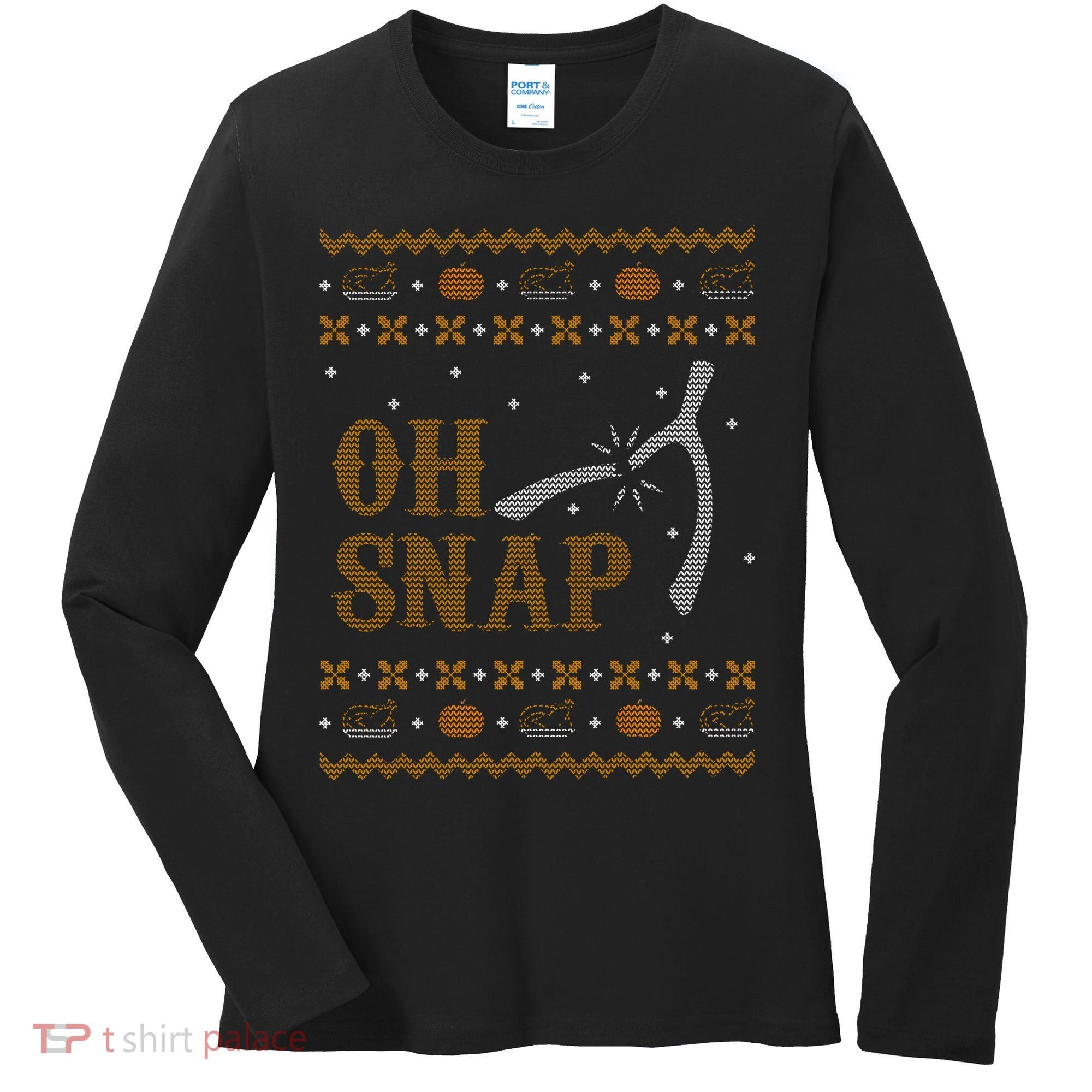 Oh Snap Turkey Wish Bone Ugly Sweater Thanksgiving Women's Long Sleeve Shirt