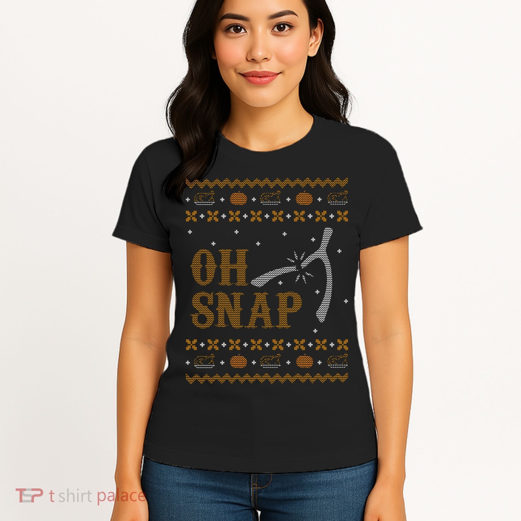 Oh Snap Turkey Wish Bone Ugly Sweater Thanksgiving Women's T-Shirt