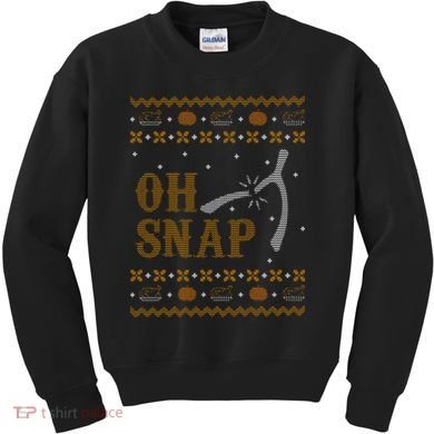 Oh Snap Turkey Wish Bone Ugly Sweater Thanksgiving Kids Sweatshirt