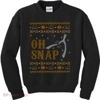 Oh Snap Turkey Wish Bone Ugly Sweater Thanksgiving Kids Sweatshirt thumb 0