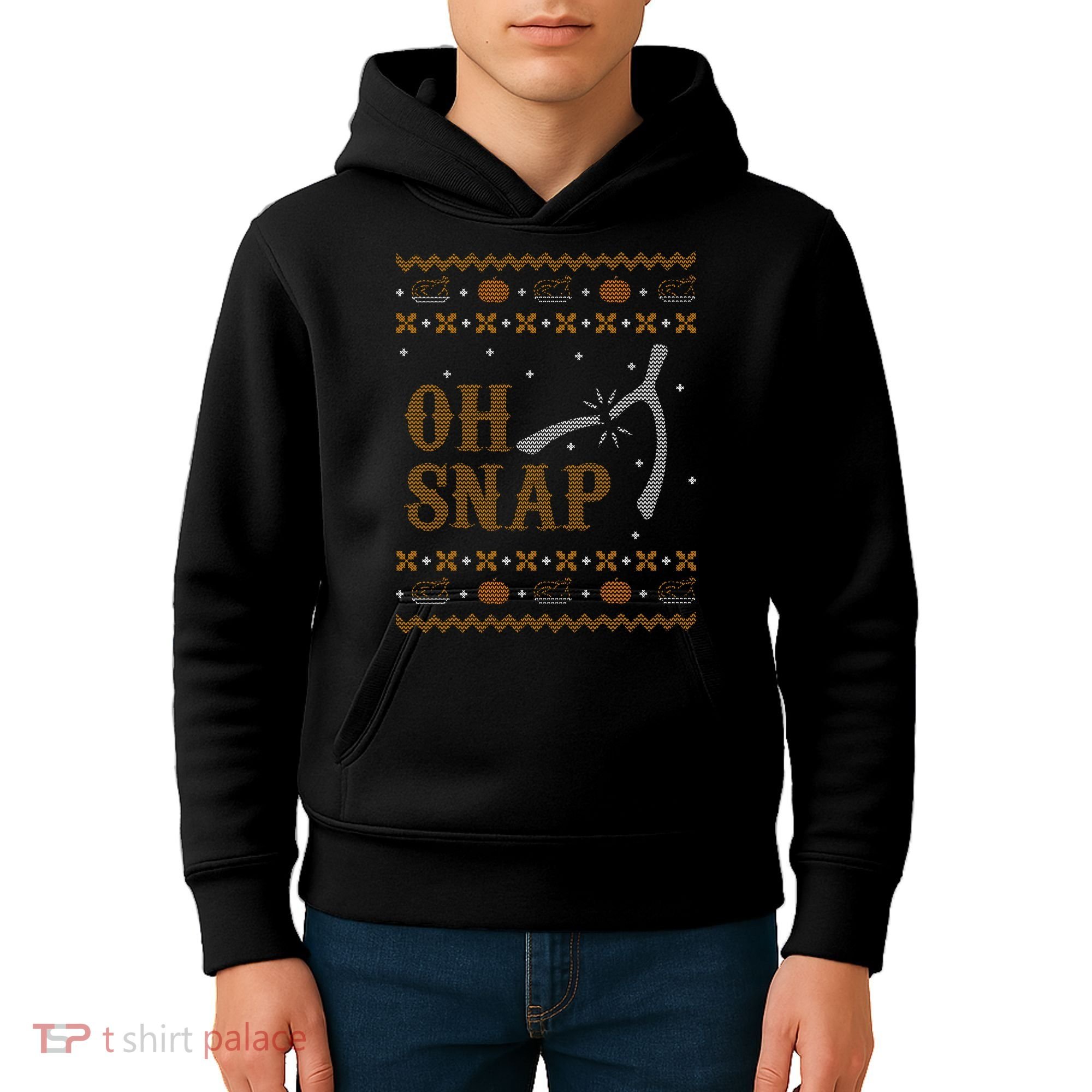 Oh Snap Turkey Wish Bone Ugly Sweater Thanksgiving Kids Hoodie