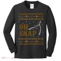 Oh Snap Turkey Wish Bone Ugly Sweater Thanksgiving Kids Long Sleeve Shirt thumb 0