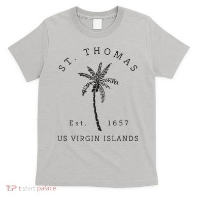 Original St. Thomas Virgin Islands Palm Tree Novelty Art T-Shirt