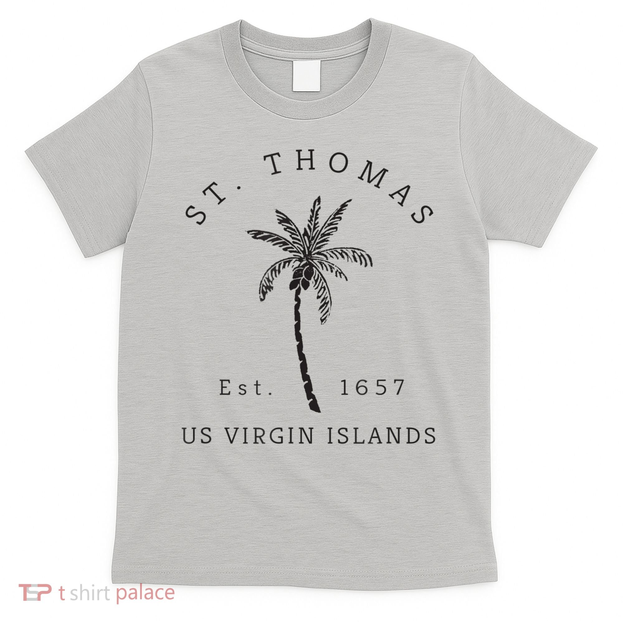 Original St. Thomas Virgin Islands Palm Tree Novelty Art T-Shirt