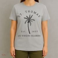 Original St. Thomas Virgin Islands Palm Tree Novelty Art T-Shirt thumb 4