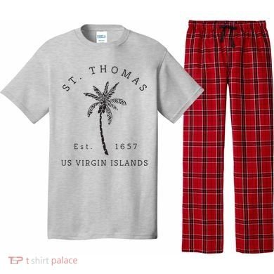 Original St. Thomas Virgin Islands Palm Tree Novelty Art Pajama Set