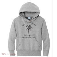 Original St. Thomas Virgin Islands Palm Tree Novelty Art Kids Hoodie thumb 0