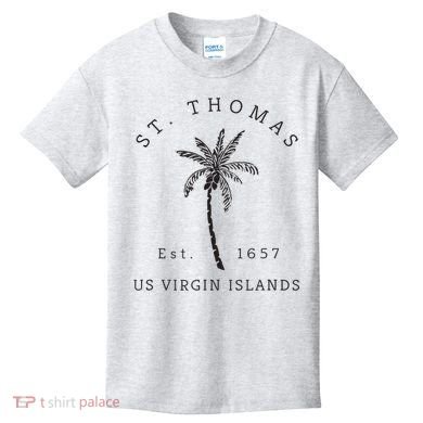Original St. Thomas Virgin Islands Palm Tree Novelty Art Kids T-Shirt