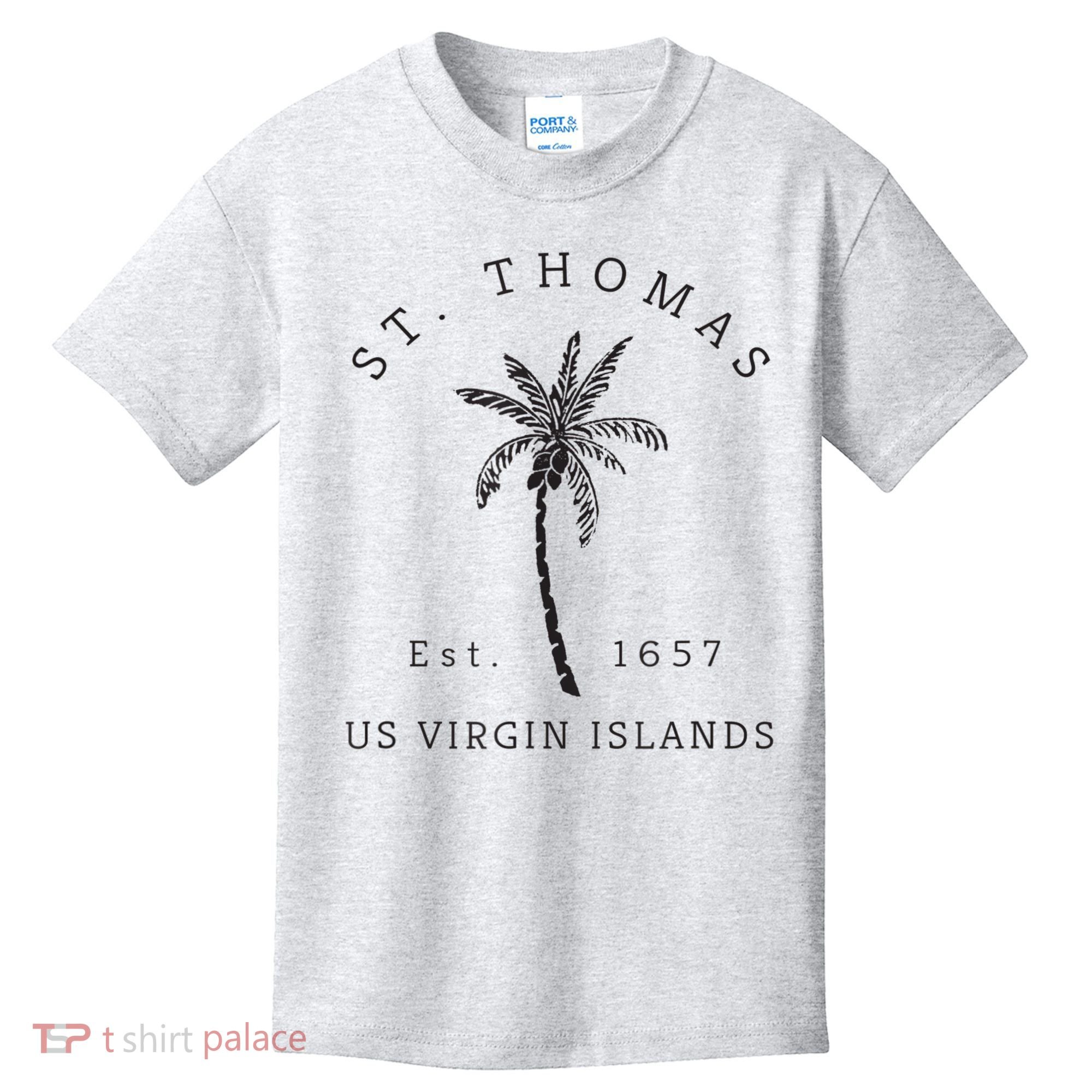 Original St. Thomas Virgin Islands Palm Tree Novelty Art Kids T-Shirt