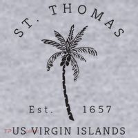 Original St. Thomas Virgin Islands Palm Tree Novelty Art Women's Sweatshirt thumb 2