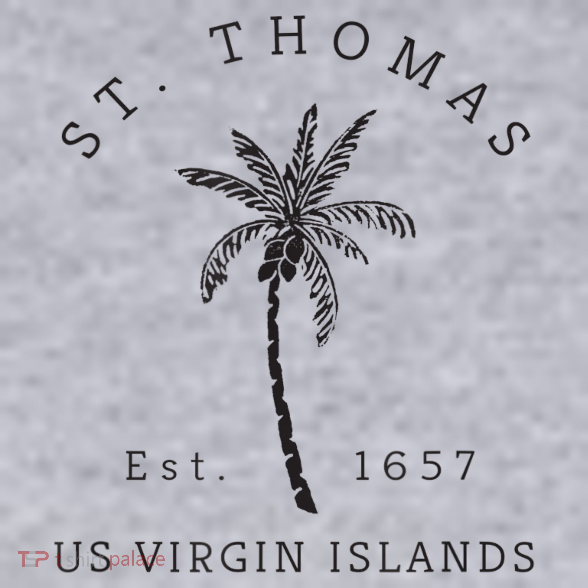 Original St. Thomas Virgin Islands Palm Tree Novelty Art Women's Sweatshirt