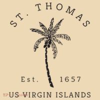 Original St. Thomas Virgin Islands Palm Tree Novelty Art Tote Bag thumb 4