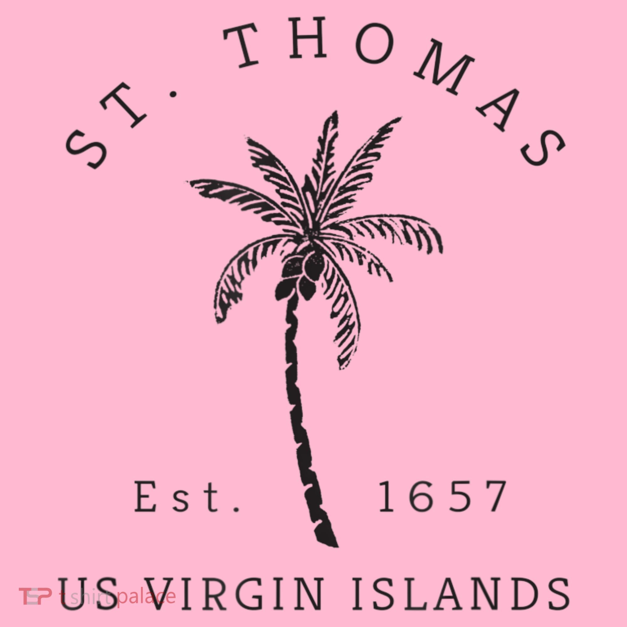 Original St. Thomas Virgin Islands Palm Tree Novelty Art Coaster