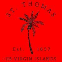 Original St. Thomas Virgin Islands Palm Tree Novelty Art Santa Hat thumb 1