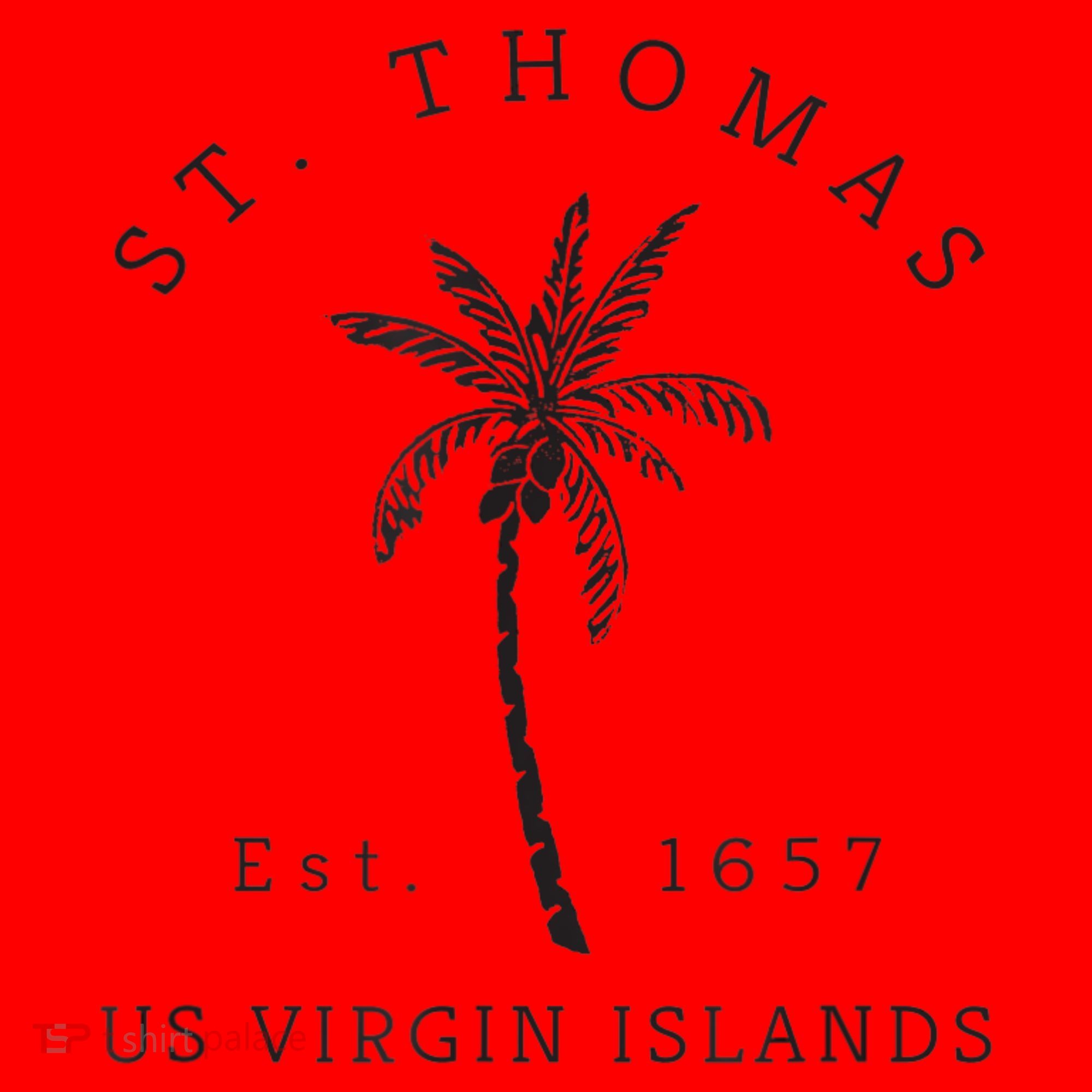 Original St. Thomas Virgin Islands Palm Tree Novelty Art Santa Hat