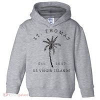 Original St. Thomas Virgin Islands Palm Tree Novelty Art Toddler Hoodie thumb 0