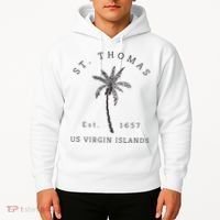 Original St. Thomas Virgin Islands Palm Tree Novelty Art Hoodie thumb 2