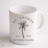 Original St. Thomas Virgin Islands Palm Tree Novelty Art Coffee Mug thumb 1