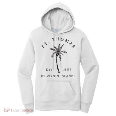 Original St. Thomas Virgin Islands Palm Tree Novelty Art Women's Hoodie