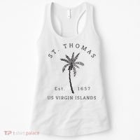Original St. Thomas Virgin Islands Palm Tree Novelty Art Women's Tank Top thumb 0