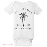 Original St. Thomas Virgin Islands Palm Tree Novelty Art Baby Bodysuit thumb 0